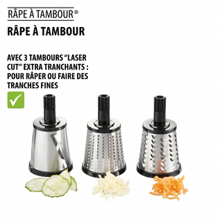 Râpe à tambour multifonctions
