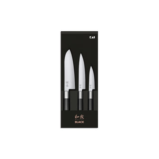 Coffret de 3 Couteaux Kai Wasabi Black