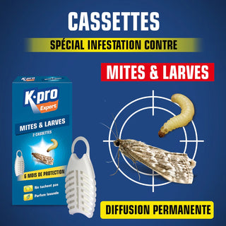 Cassettes contre les mites et larves