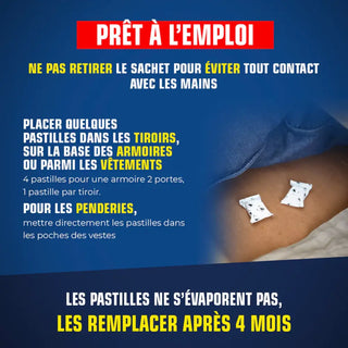 Pastilles anti-mites des vêtements